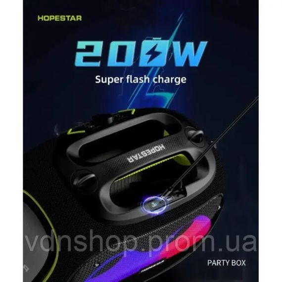Беспроводная Bluetooth колонка HOPESTAR PARTYBOX, 120 ВТ с двумя микрофонами | Зображення 2