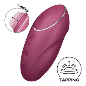 Вибростимулятор-пульсатор Satisfyer Tap & Climax 1 Red, эффект постукивания пальцем, 2 мотора Sex Aura