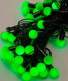 Новогодняя гирлянда Шарики 40 LED 18мм 7м  переходник зеленый
