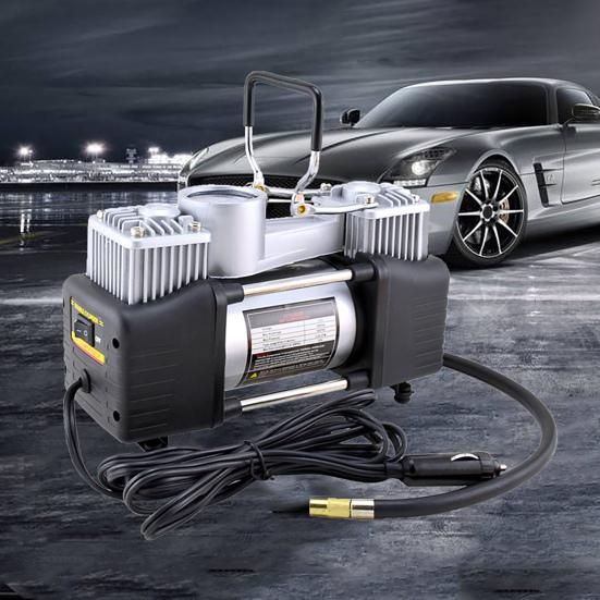 Автомобильный двухпоршневой компрессор с манометром 150 Вт, 12V, 85л/мин. + сумка Air Compressor 628-4x4 / Мощный воздушный насос | Зображення 2