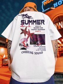 Футболка мужская с принтом повседневная M Белая