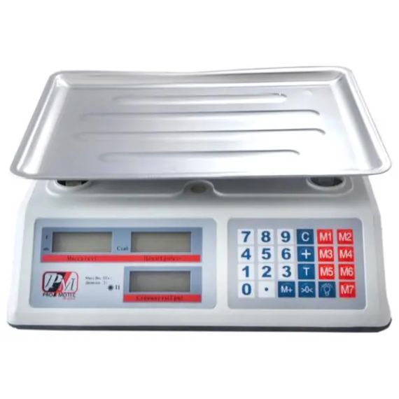 Ваги торговельні електронні з лічильником ціни на 50 кг. PM 5051 Promotec із акумулятором 6 вт | Зображення 2