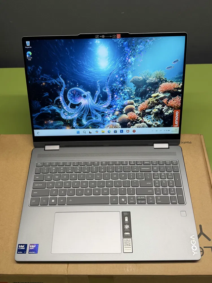 Ультрабук-трансформер Б-клас Lenovo Yoga 7 2in1 / 16" (1920x1200) IPS Touch / Intel Core Ultra 7 256V (8 ядер по 2.2 - 4.8 GHz) / 16 GB DDR5 / 1000 GB SSD / Intel Arc 140V GPU / WebCam / TouchID б/в | Зображення 1