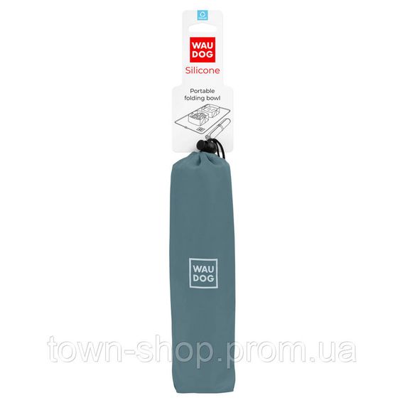 Миска складная WAUDOG Silicone, 385х230х50 мм серый
