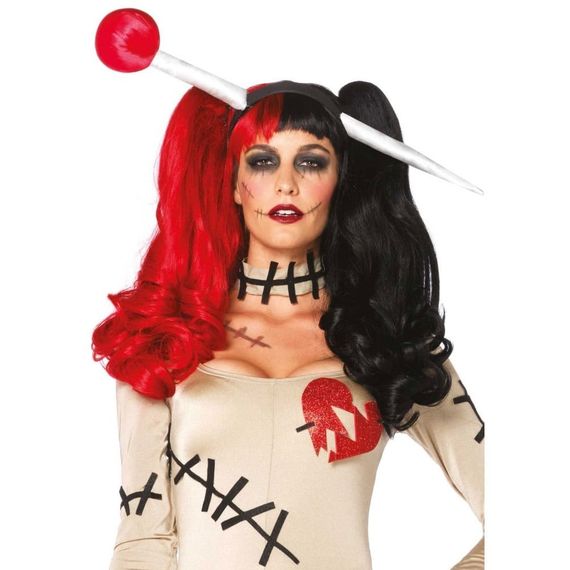 Перука Арлекіно з хвостиками Leg Avenue Harlequin чорно-червоний sexstyle | Зображення 1