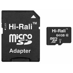 Карта пам'яті Hi-Rali (UHS-1) microSDXC Class 10 - 64GB (з адаптером) Чорний