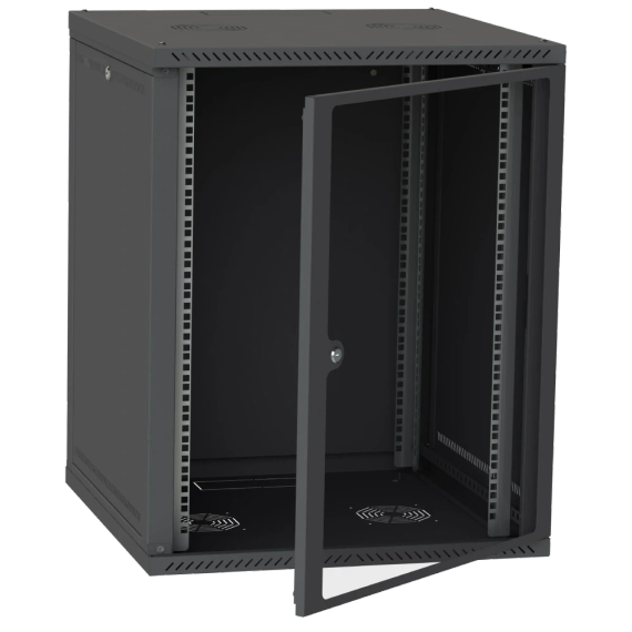 IPCOM СН-18U 600х450 скло RAL9005 Шафа серверна | Зображення 1