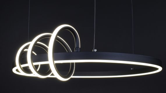 Люстра світлодіодна підвісна LED світильник для квартири на стелю лед 27232 Чорний 20-170х85х85 см. | Зображення 5