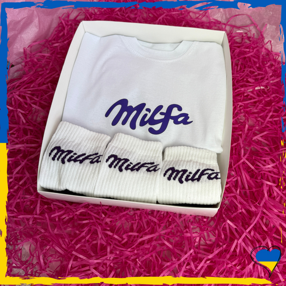 Подарунковий набір Milfa футболка та шкарпетки 3 пари XS/S