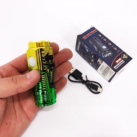 Тактический фонарь на аккумуляторе с юсб PLD-HP01-3LED, Фонарик на все случаи, Удобный ручной фонарь DO-83 | Зображення 1