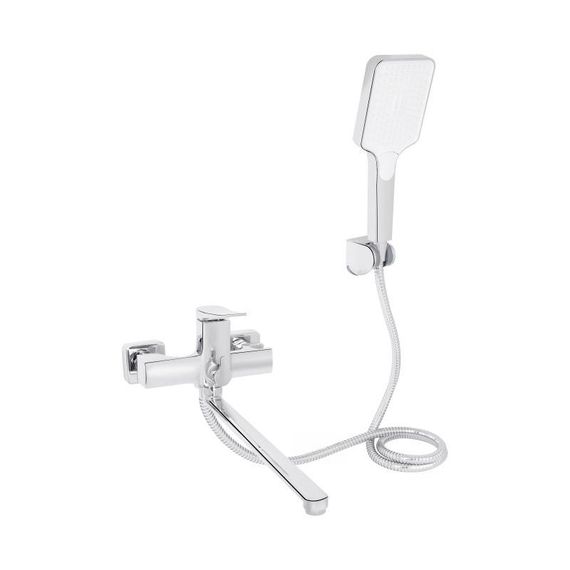 Змішувач для ванни Qtap Nando з довгим поворотним виливом і душовим гарнітуром QTNAN260CRM48652 Chrome