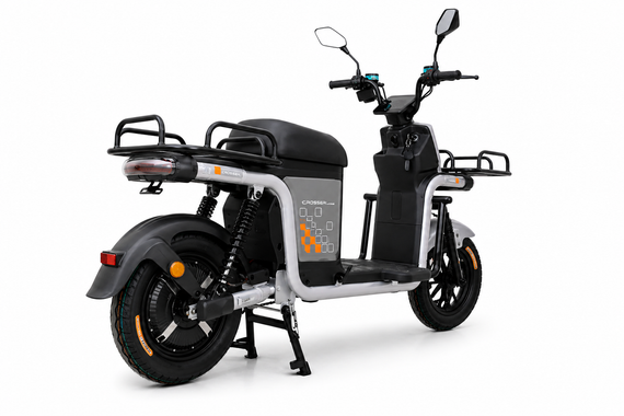 Електроскутер Crosser SUPER MAX 1200W 60 V 30 Ah LiFePO4, до 60 км/год, запас ходу до 90 км, потужний електровелосипед Сірий | Зображення 5