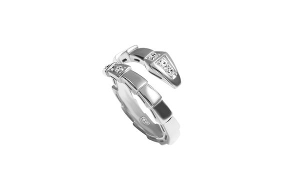 Кольцо из белого золота с фианитами K-0445 18.5