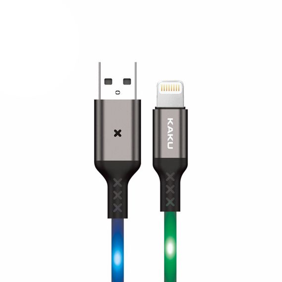 USB кабель с подсветкой Kaku KSC-114 USB - Lightning 1m - Gray