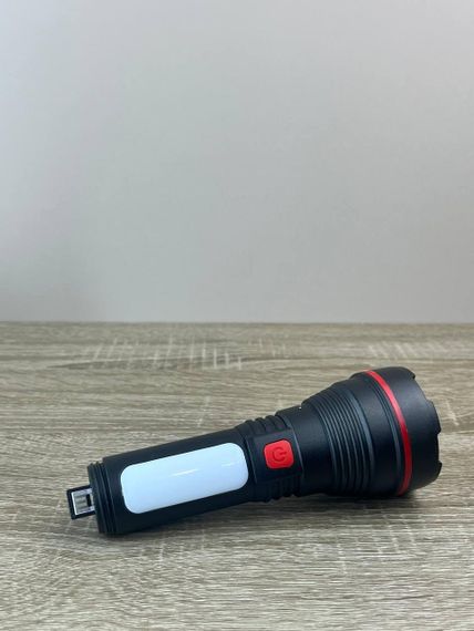 Фонарь ручной Hurry Bolt HB-997 с боковой лампой мощный светодиодный фонарик с аккумулятором зарядка от USB 3W Черный | Зображення 5