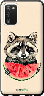 Чохол на Samsung Galaxy A02s A025F Єнотик з кавуном "4605b-2203-2448"