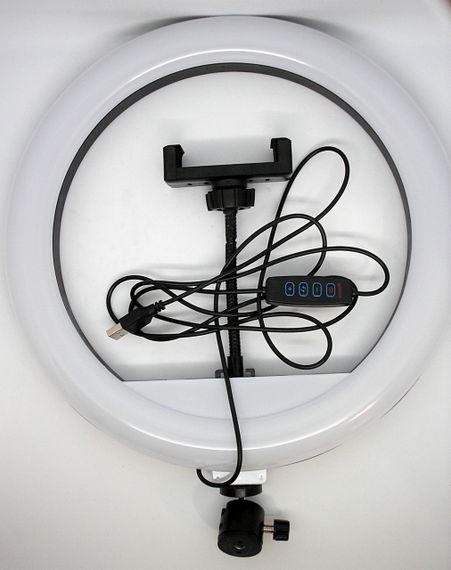Комплект лампа кільцева + стійка штатив 2,1 м LED кільце 26 см тримач для телефона та кріпленням під штатив | Зображення 2
