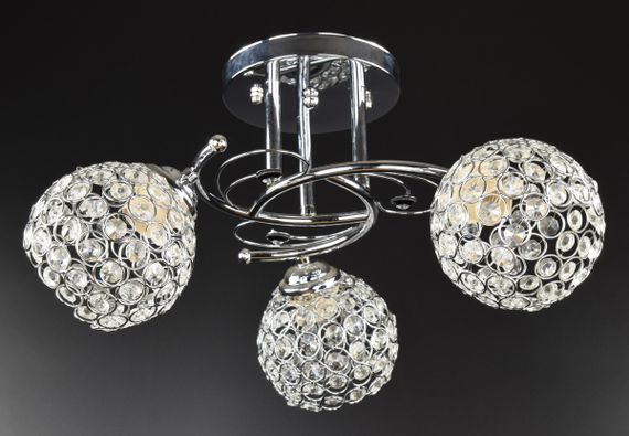 Люстра стельова на 3 лампочки 25113 Хром 23х43х43 см.