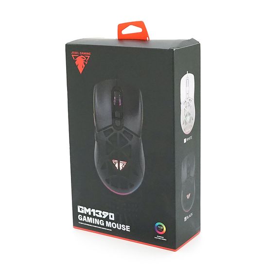Миша провідна JEDEL GM1390, 7 кнопок, 1000/2400/3200/4800/6400/7200DPI, кабель 1,5 м. RGB підсвічування. Змінна панель. Black. Box | Зображення 1