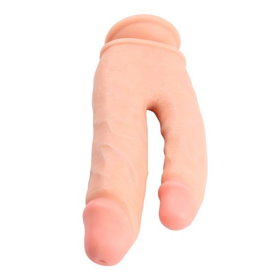 Фалоімітатор подвійний Chisa Ballsy Super Cock Bromeo # 01 на присосці, тілесний Sex Aura | Зображення 2