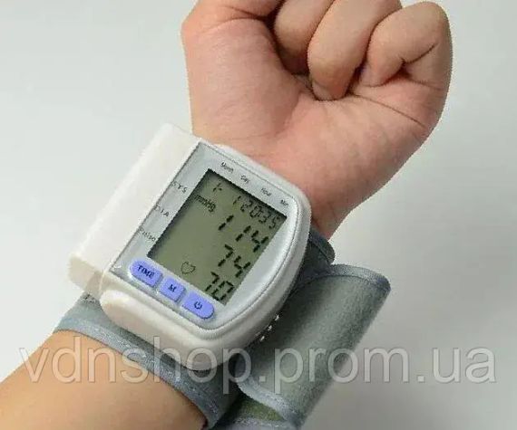 Автоматичний тонометр для вимірювання тиску пульсу на зап'ясті Blood Pressure Monitor CK-102S