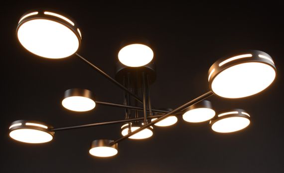 Люстра світлодіодна стельова LED світильник для квартири на стелю лед 27936 Чорний 25х90х90 см. | Зображення 2