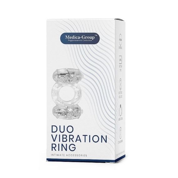 Двойное виброкольцо Medica Group Duo Vibration Ring, прозрачный sexstyle