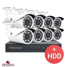 Комплект видеонаблюдения Partizan PRO AHD-26 8xCAM  1xDVR  HDD