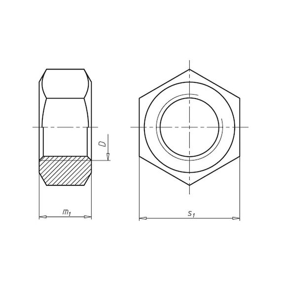 Гайка шестигранна ISO4032 - 8 (A2K) - SW41, M27 | Зображення 1