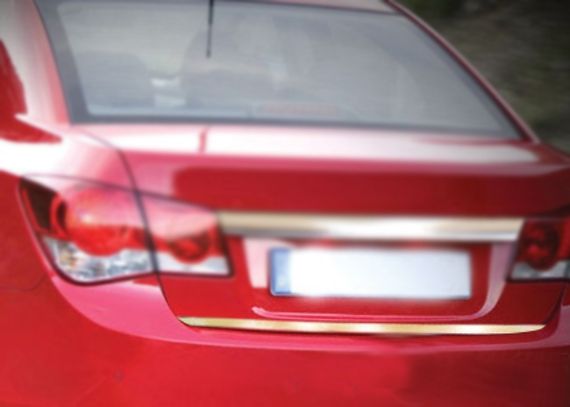 Накладка на кромка багажника (нерж.) Sedan, OmsaLine - Італійська нержавейка для Chevrolet Cruze 2009-2015 рр | Зображення 2
