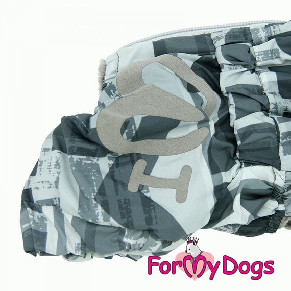 Зимний комбинезон для собак For My Dogs "Разводы" породы Таксы и Вельш Корги, серый | Зображення 4
