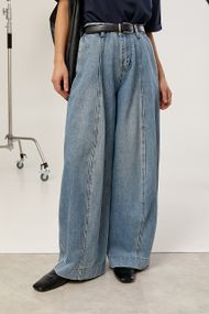 Широкі джинси Baggy з декоративними швами спереду - джинс цвет, XL (є розміри)