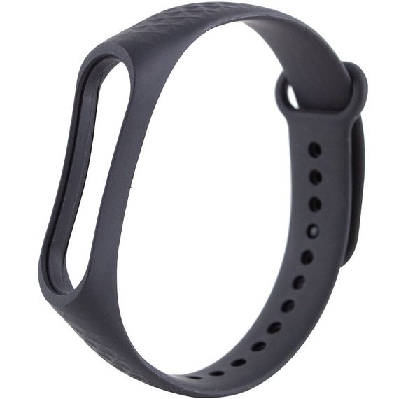 Ремешок Rhomb для Xiaomi Mi Band 3/4 Чорний | Зображення 1