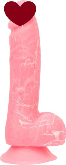 Фалоімітатор, що світиться у темряві, ADDICTION - BRANDON - 7.5 "- PINK G.I.D. / W PB, 19 см, силіко Sex Aura