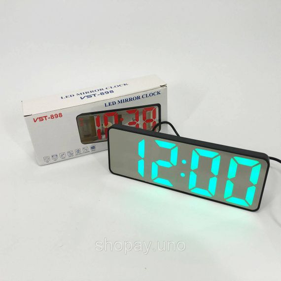 Настольные цифровые часы с подсветкой VST-898-4, Современные часы с LED подсветкой EC-38 | Зображення 7