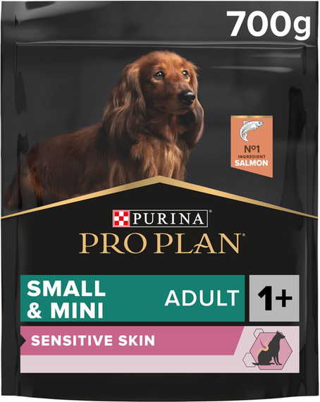 Сухий корм Purina PRO PLAN Small & MiniAdult для дорослих собак дрібних порід з чутливою шкірою, лосось 700г