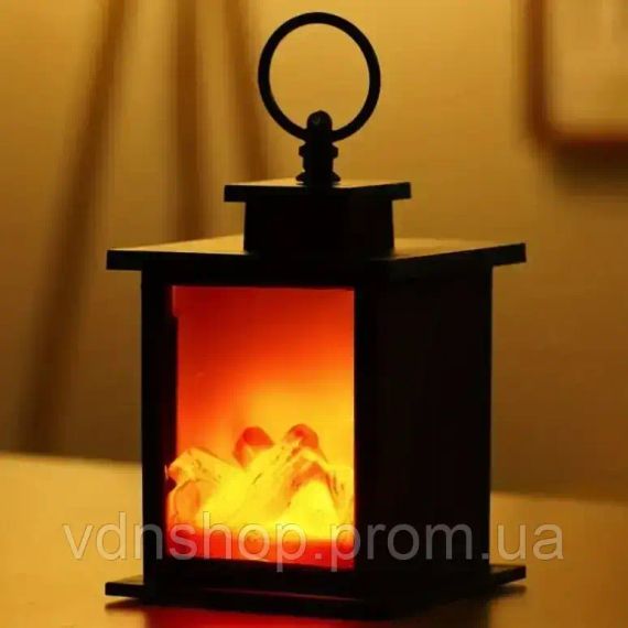 Декоративна лампа з ефектом полум'я розмір 14×14×24,5 см