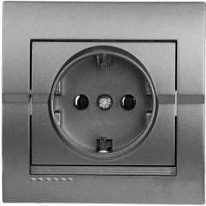 DERIY темно-сірий металік Розетка внутрішня з/з Лезард