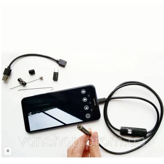 Гнучка камера ендоскоп для телефону 2, Професійний кольоровий ендоскоп автомобільний QH-14 | Зображення 5