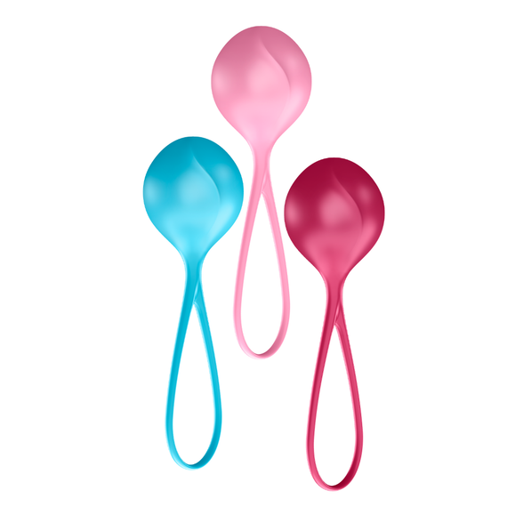 Вагінальні кульки набір Strengthening Balls, 3 шт вага: 62-82-98 гр Satisfyer (Німеччина) | Зображення 3