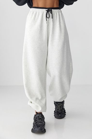 Широкі спортивні штани з начосом - світло-сірий цвет, M (є розміри)