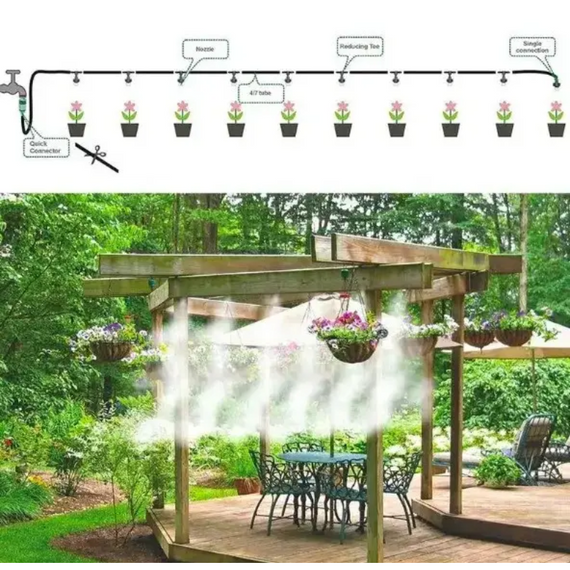 Садовий туманоутворювач для альтанок, зрошувач для саду, система туманоутворення, 19.9 м | Зображення 7