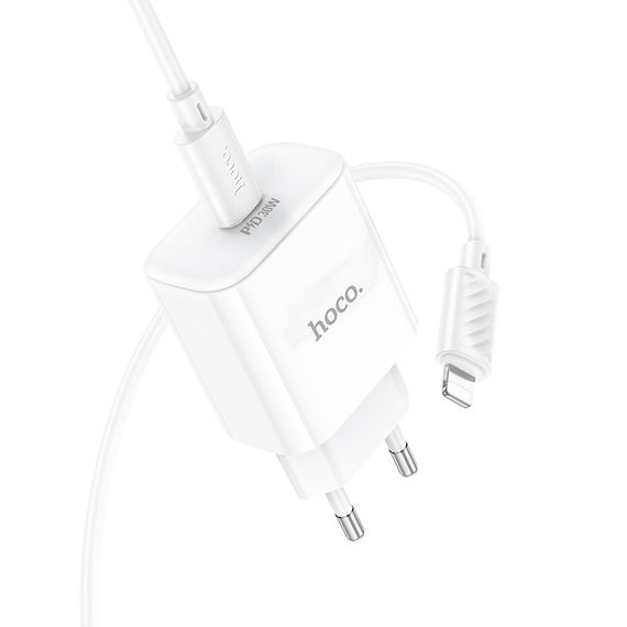 Мережевий зарядний пристрій Hoco C76A Pro 1USB-C PD/QC 30 W + Type-C to Lightning | Зображення 3