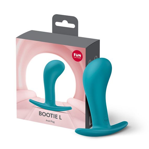 Анальна пробка Fun Factory BOOTIE L Aquamarine, діаметр 3,8 см, тонкий обмежувач | Зображення 5