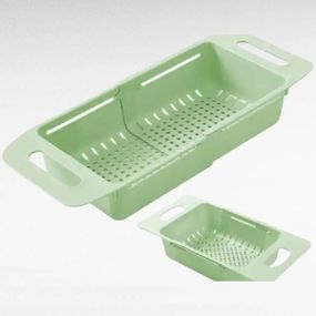 Кошик для миття фруктів та овочів на раковину розсувна Бірюзова