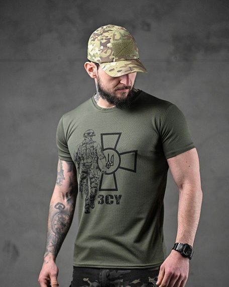 Футболка потовідвідна Bayraktar ЗСУ солдат олива ВТ0983 | Зображення 1