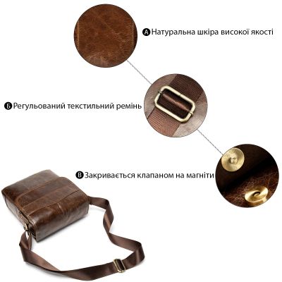 Сумка Vintage Из натуральной гладкой кожи Коричневая (14945) | Зображення 5
