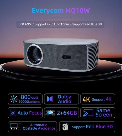 Проектор Full HD 1920x1080 Android 12.0 Everycom QYRA (HQ10W_13999) | Зображення 3