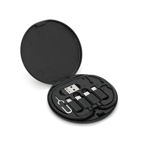 Кабель Data Cable Set, Type-C-Type-C+ перехідники (USB+Lighting+Micro), 60W, Black, довжина 0.2м, Case