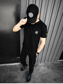 Чоловічий комплект Stone Island (штани + футболка)
